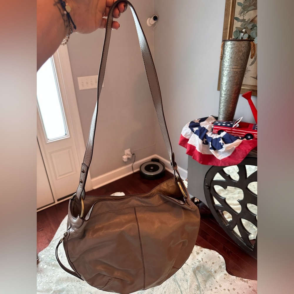 Grey Hobo leather bag